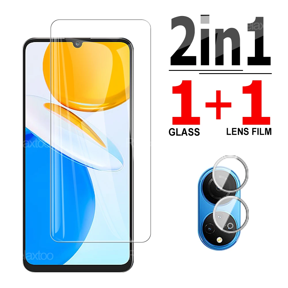 

2 в 1 закаленное стекло с полным покрытием, Защитная пленка для Huawei Honor X7, Защита экрана для Huawei Honor X9 5g X8 8x HD, пленка для объектива, стекло