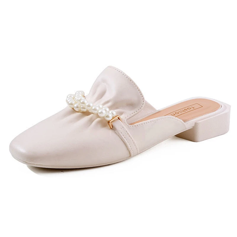 

2022 Slippers Women Casual Shoes Slip-on Outer Wear Fashion All-Match Loafers Half Slippers Summer Shoes For Women