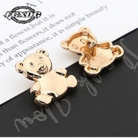 10pcs super cute bear design childrens clothing decoration metal buttons kid jacket sweater decoration bear buttons for sewing