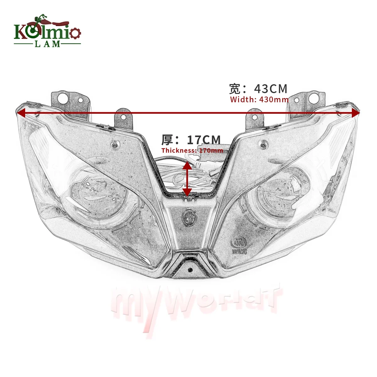 Фото Подходит для Kawasaki Ninja 300 2013-2018 EX300 мотоциклетная фара «ангельские глазки» HID фара NINJA 300 2014 2015 2016 2017 №2