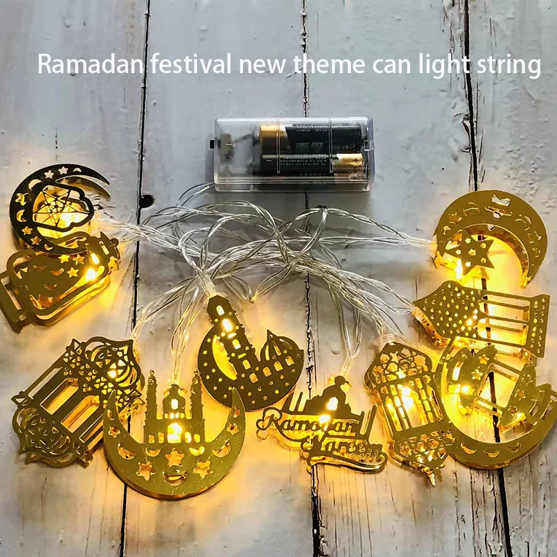 

СВЕТОДИОДНАЯ Гирлянда в виде Луны и звезд, украшение для дома, мусульманское событие, праздничное украшение