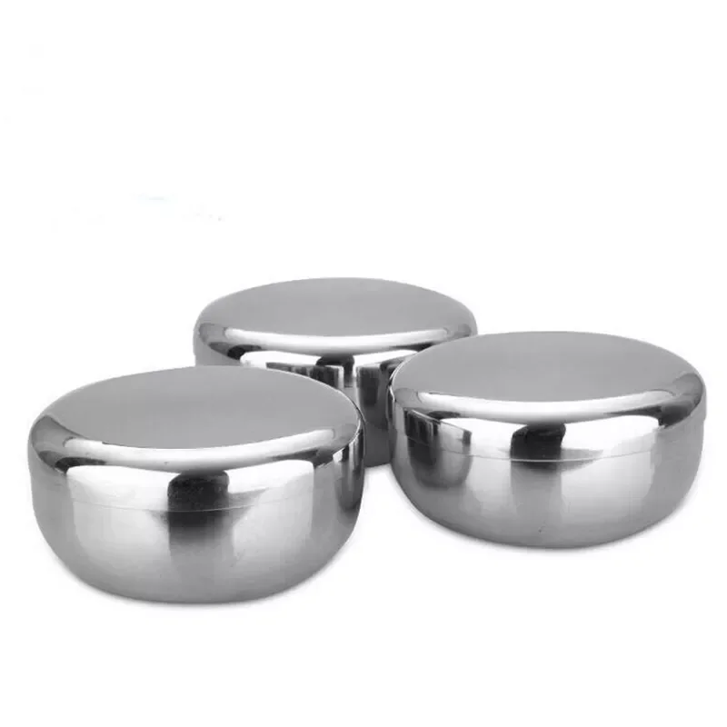 

Stainless Steel Bowl Korean Big Cooked Rice Bowl with Cover 10cm 12cm Kimchee Thickening Baby Children Bowl Kitchen Tableware