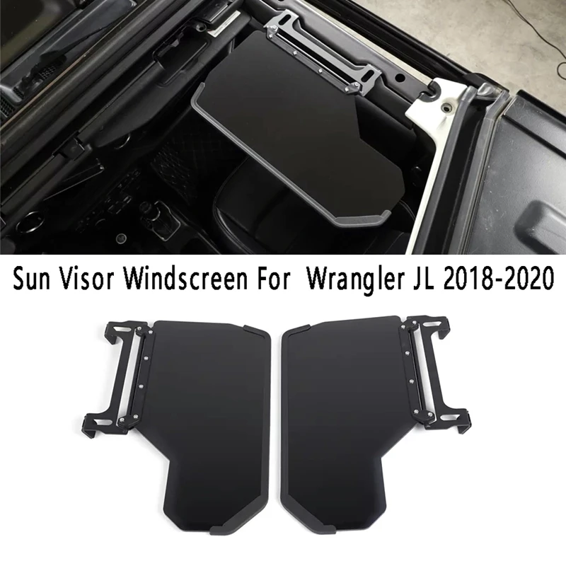 

2Pcs Car Left+Right Sun Visor Windscreen Sun Shade For Jeep Wrangler JL 2018-2020