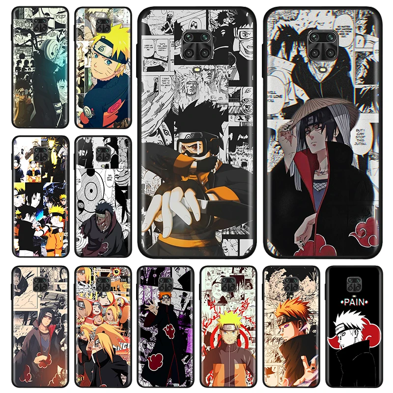

Shockproof Cover Manga style Anime Naruto Sasuke For Redmi Note 5 6 7 8T 8 9T 9S 9 10 10S 11 Prime Pro Max Black Phone Case