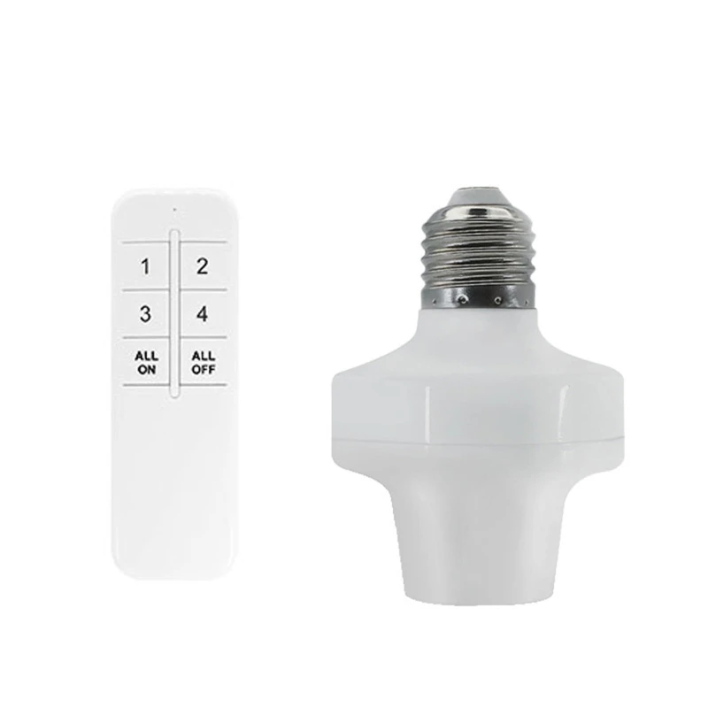 

110V 220V E27 to E27 Lamp Bulb Adapter with Remote Control Timer Wireless Power Switch Lamp Holder for Home Office