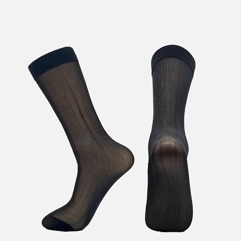 

Men's Socks Ultra Thin Silk Socks Mens Formal Dress Suit Socks Sexy Transparent Sheer Socks Erotic Male Business Dress Socks