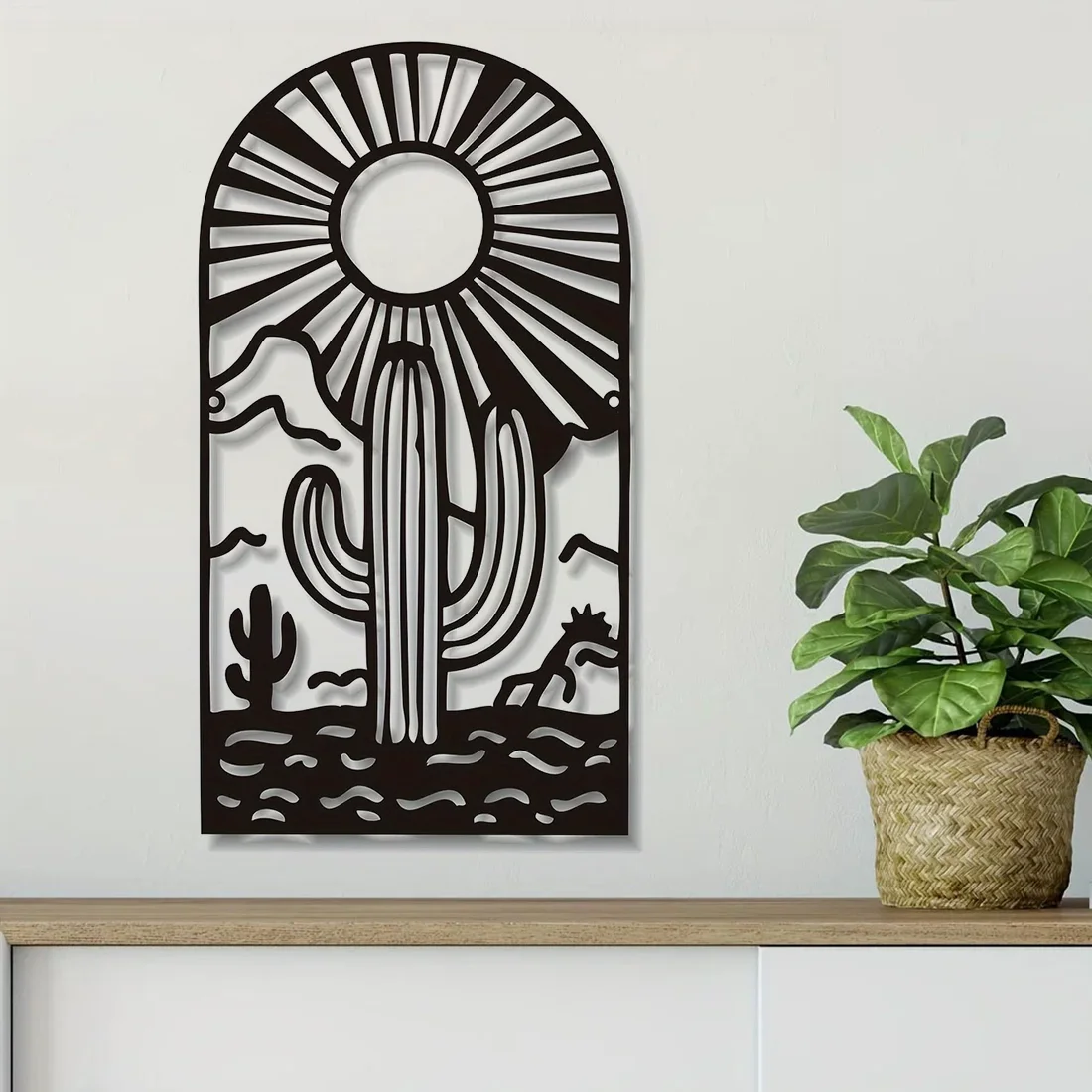 Metalowe dekoracje ścienne HelloYoung z motywem kaktusa w stylu pasterskim do salonu domowym biurze