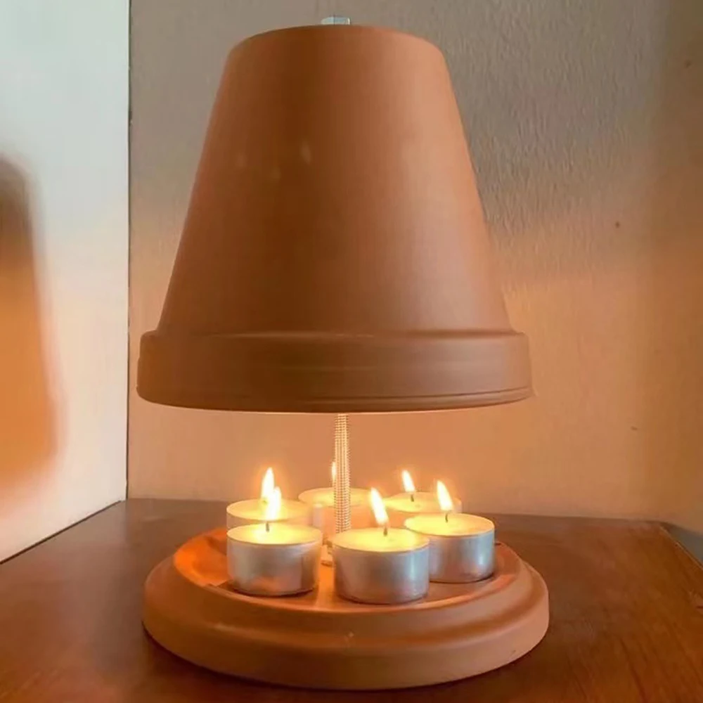 

Tea Light Oven Ceramic Radiator Candle Stand Retro FlatBottom Double-Walled TeaLight Heater Candlestick Candle Holder Home Decor