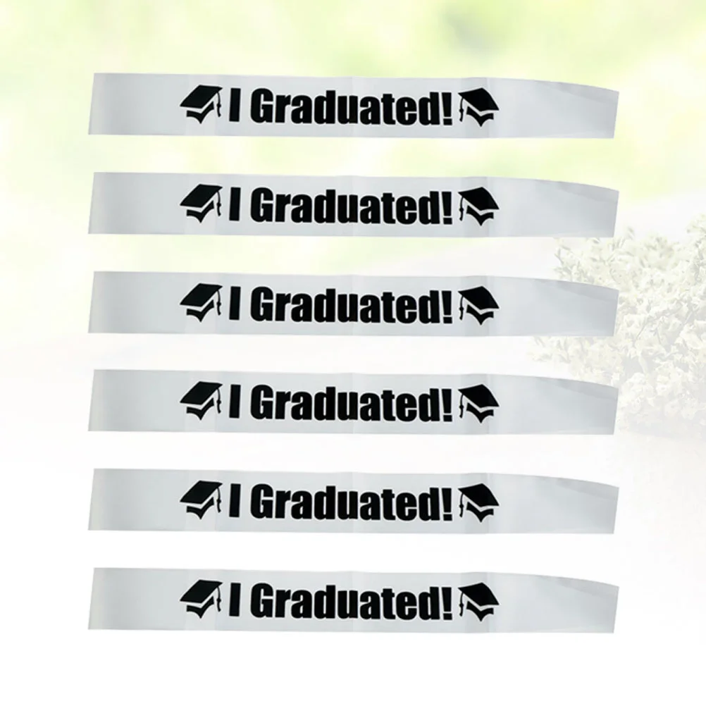 

6 Pcs Party Sash Graduation Decorative Prom Sashes Etiquette Belt Black Wrap Shawl Lettering
