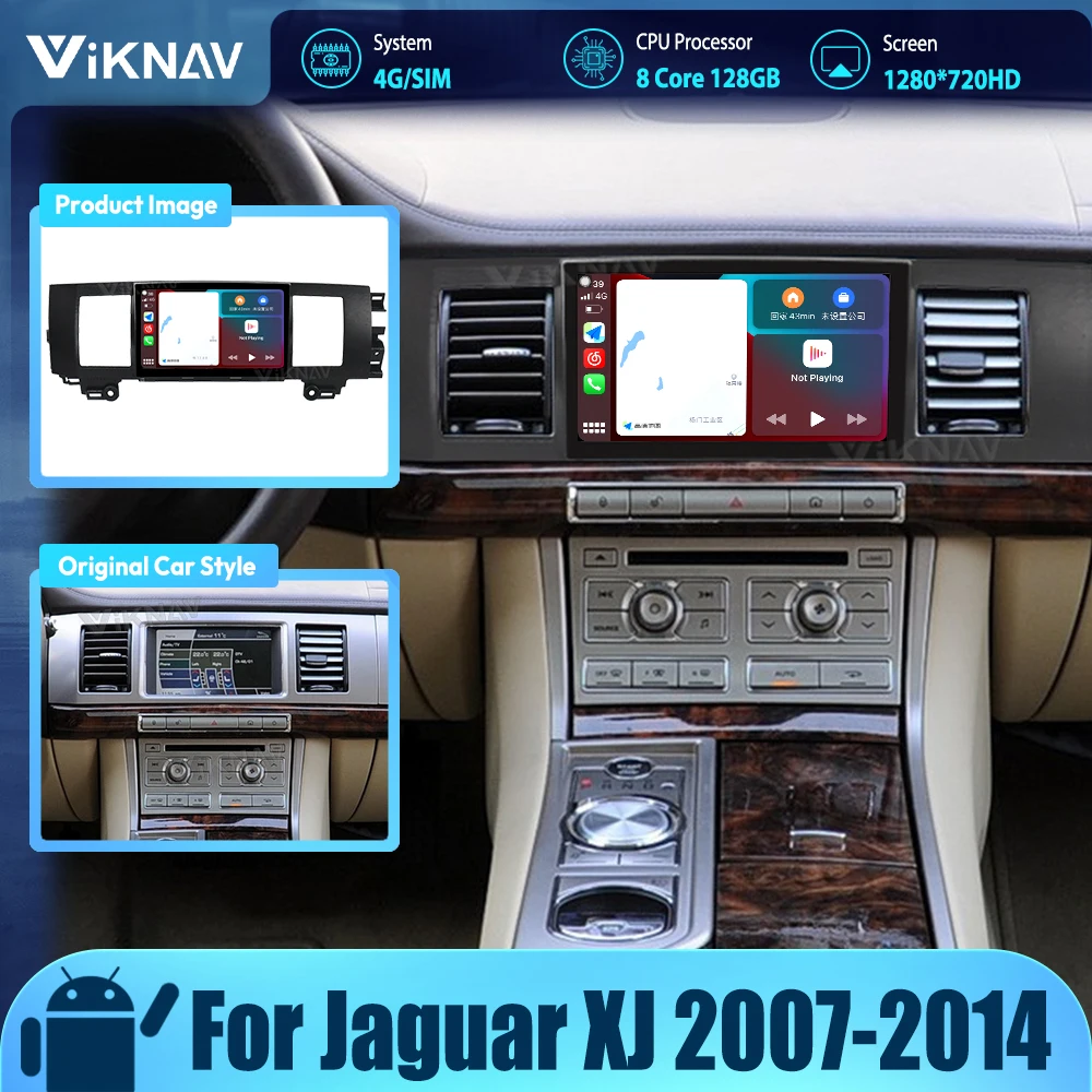 

Android head uit автомобильный радиоприемник для Jaguar XJ 2007-2014, автомобильный стереоприемник, сенсорный экран, GPS-навигация