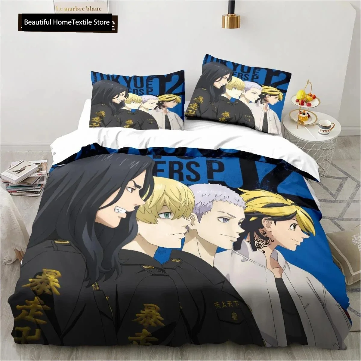Anime Tokyo Revengers Ryuguuji Ken Sano Manjiro Duvet Cover Cartoon Bedding Sets Bed Set Quilt Comforter Covers Home Textiles