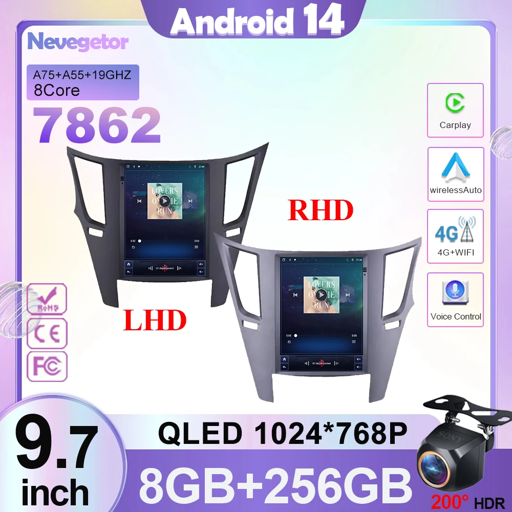 Android 13 автомобильный радиоприемник беспроводной Carplay для Subaru Outback Impreza Legacy 2009-2014 9 7