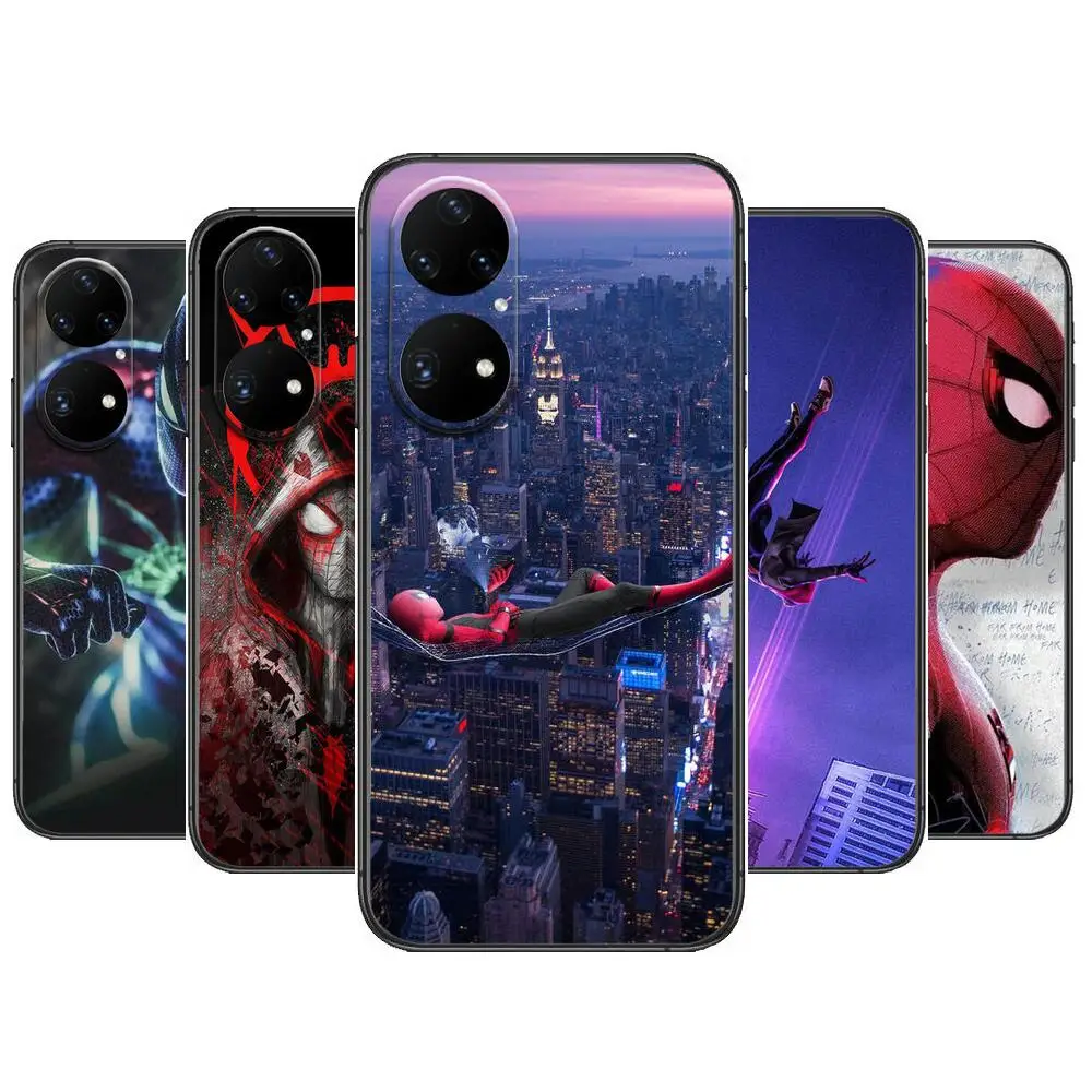 

luxury spiderman Phone Case For Huawei p50 P40 p30 P20 10 9 8 Lite E Pro Plus Black Etui Coque Painting Hoesjes comic fas