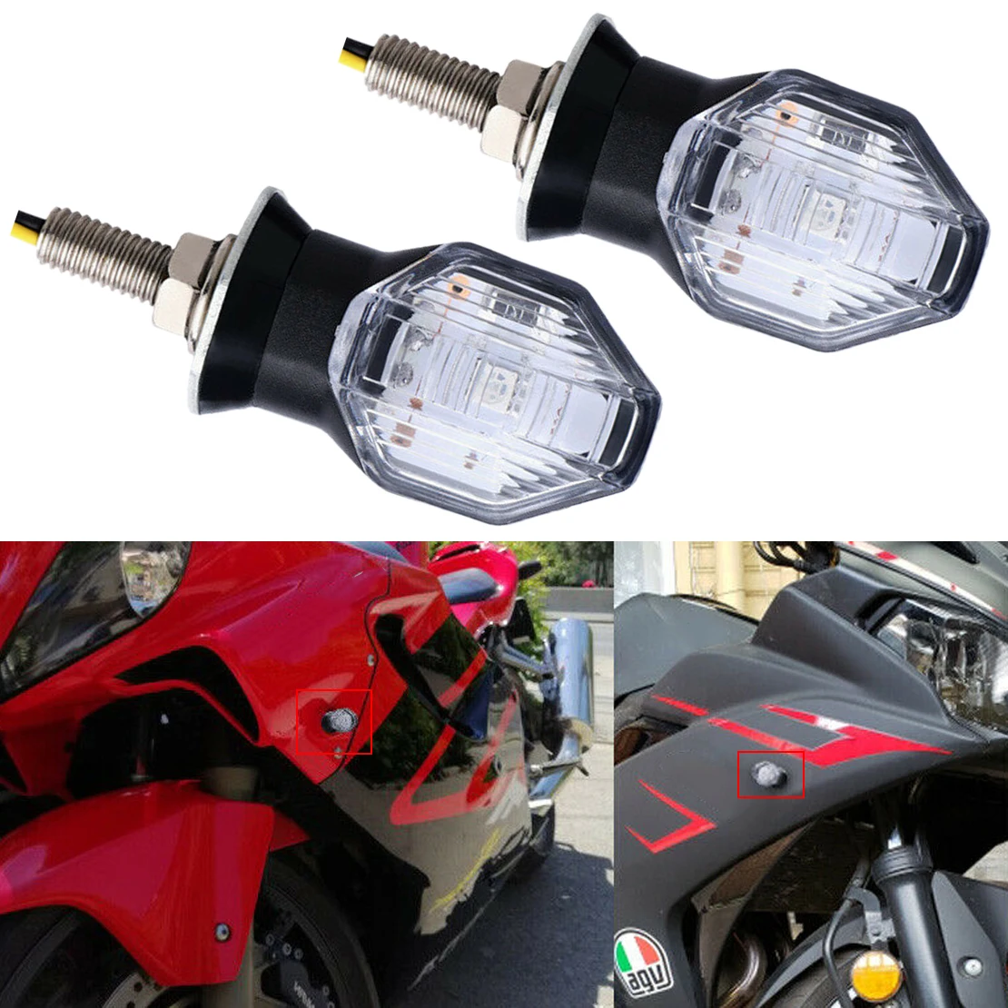 

1 пара 12 в мини светодиодный указатель поворота для мотоцикла передний левый правый индикатор поворота свет янтарсветильник подходит для Suzuki Honda внедорожник