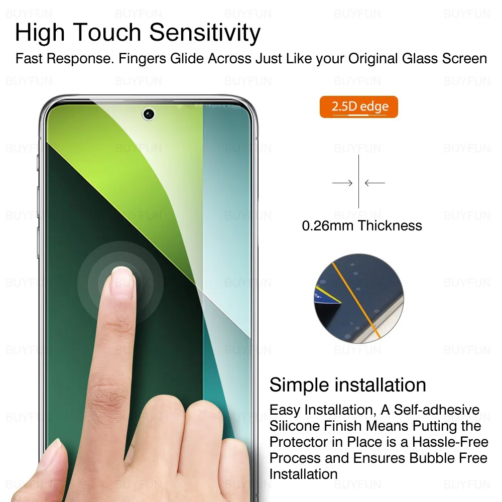 1 - 5pcs для Xiaomi Redmi Note 13 Pro 5G экран закаленное стекло защитная пленка Note13 4G переднее