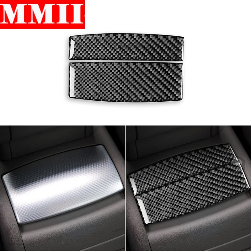 For Audi A4 S4 B7 2005 2006 2007 2008 Car Rear Storage Box Panel Cover Decoration Real Carbon Fiber Trim Sticker Car Accessories