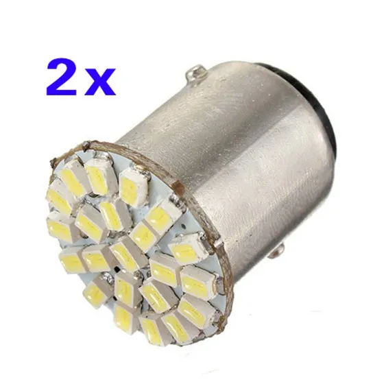 2x1157 T25 S25 BAY15D 22 SMD Светодиодная белая автомобильная лампа стоп-сигнала поворота