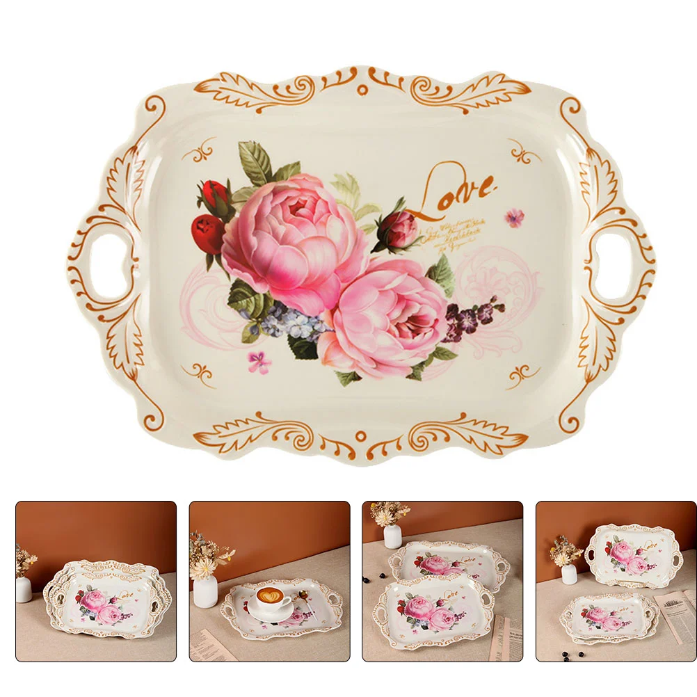 

Tray Serving Plate Tea Platter Snack Cup Stylish Service Decorative Appetizers Desserts Coffee Trays Dinner Restaurant Party
