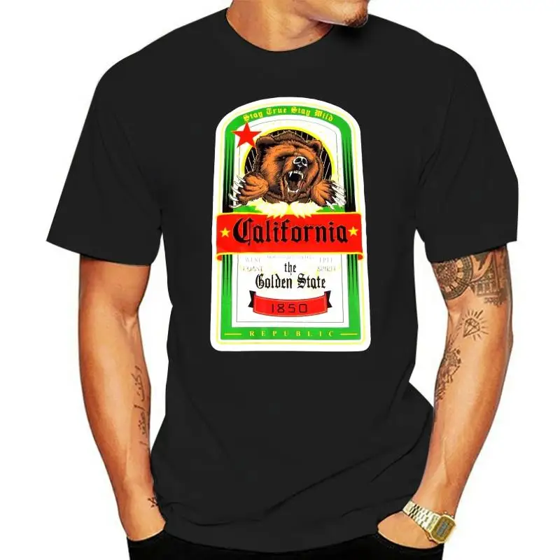 

CALIFORNIA REPUBLIC T-shirt Cali Golden State Bear Tee Men S-3XL Black New Anime Tshirt Pulp Fiction