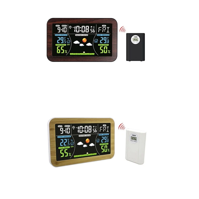 

Digital Table Watch With Temperature And Humidity Gauge Weather Station Alarm Clocks Snooze Desk Clock