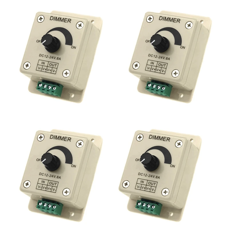 

4X DC 12V-24V LED Dimmer Controller Adjust Single Color For 5050 3528 LED Strip