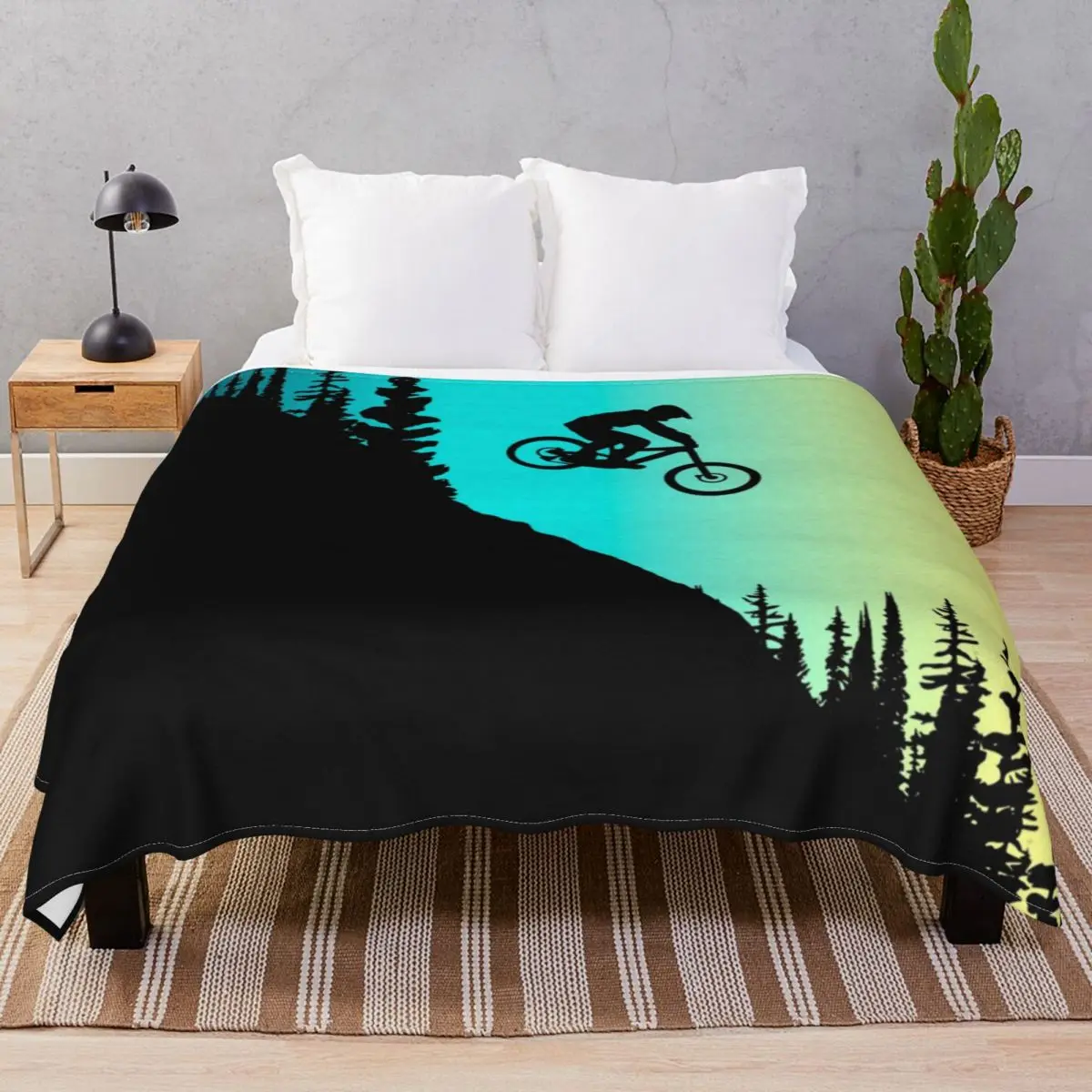 MTB Colors Blanket Fleece Printed Super Warm Throw Blankets for Bed Sofa Camp Cinema