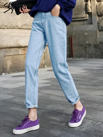Syiwidii White Jeans for Women High Waist Harem Mom Jeans Spring 2022 New Black Women Jeans Streetwear Denim Pants Beige Blue