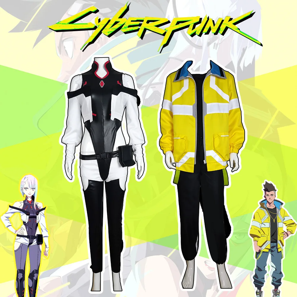 Anime CYBERPUNK EDGERUNNERS Lucy Cosplay Costumes Game Runner David Martinez T-shirt Jumpsuit Halloween Adult Coat Pants Belt