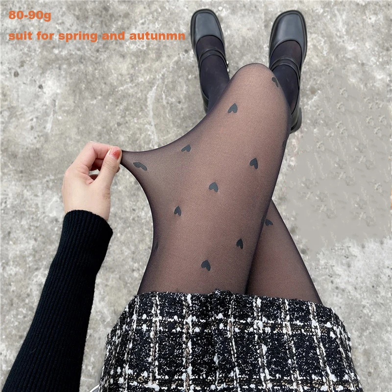 

Sexy Leggings Bottom Pants For Women Translucent Underwear Tights Stockings Woman High Waist Y2k Chic Print Lolita Sock