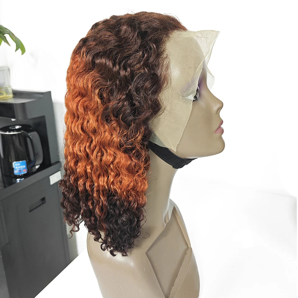 13x4 Lace Front Wig Human Hair Frontal Wig Brazilian Curly Bob Wig For Women
