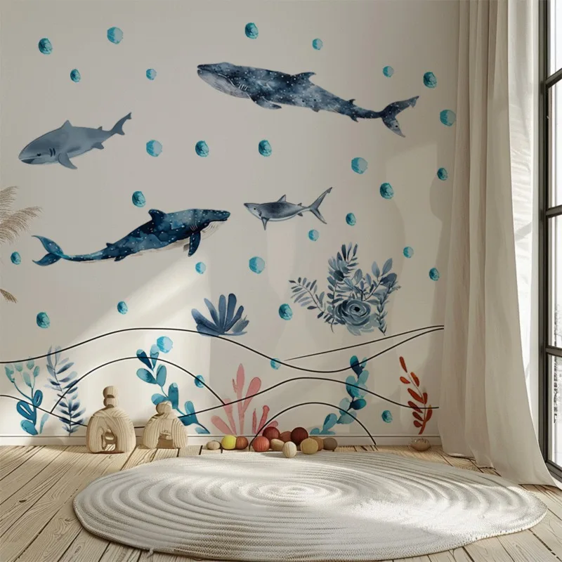 Подводная Морская жизнь Акула Кит настенные наклейки океан подводная фотография