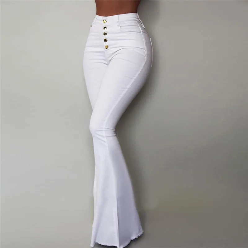 

Women Elasticity Bell-bottoms Pants Solid High Waist Elegant Long Pants Fashion Ladies Full Length Trousers Pantalon Femme