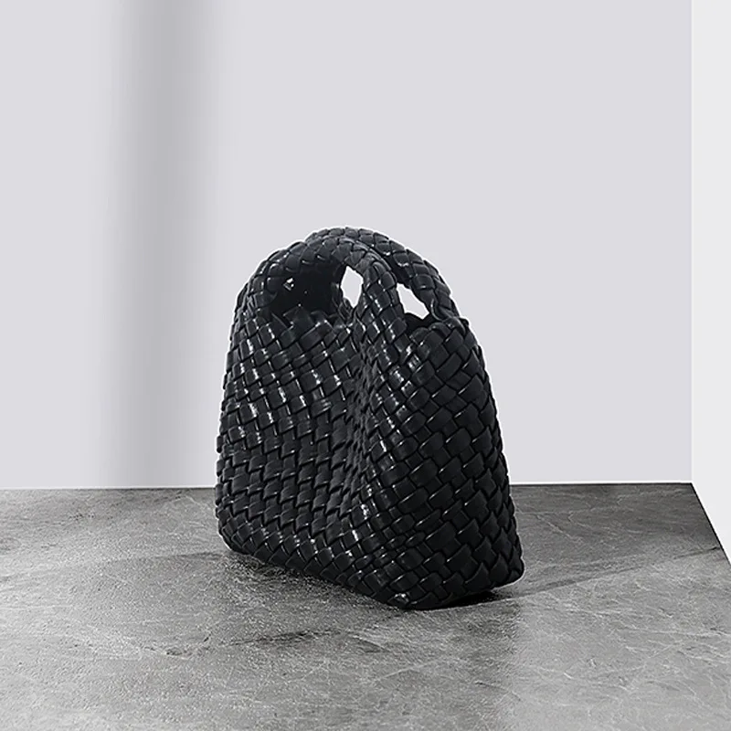 YANATARI Women 2023 small genuine leather designer woven bag bucket Bag mini shoulder handbag  Cowhide green Crossbody Bag