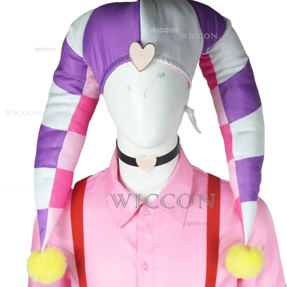 Helluva S2 Fizzarolli Косплей Костюм Шляпа Босс Радуга Подтяжки Брюки Комбинезон Хэллоуин