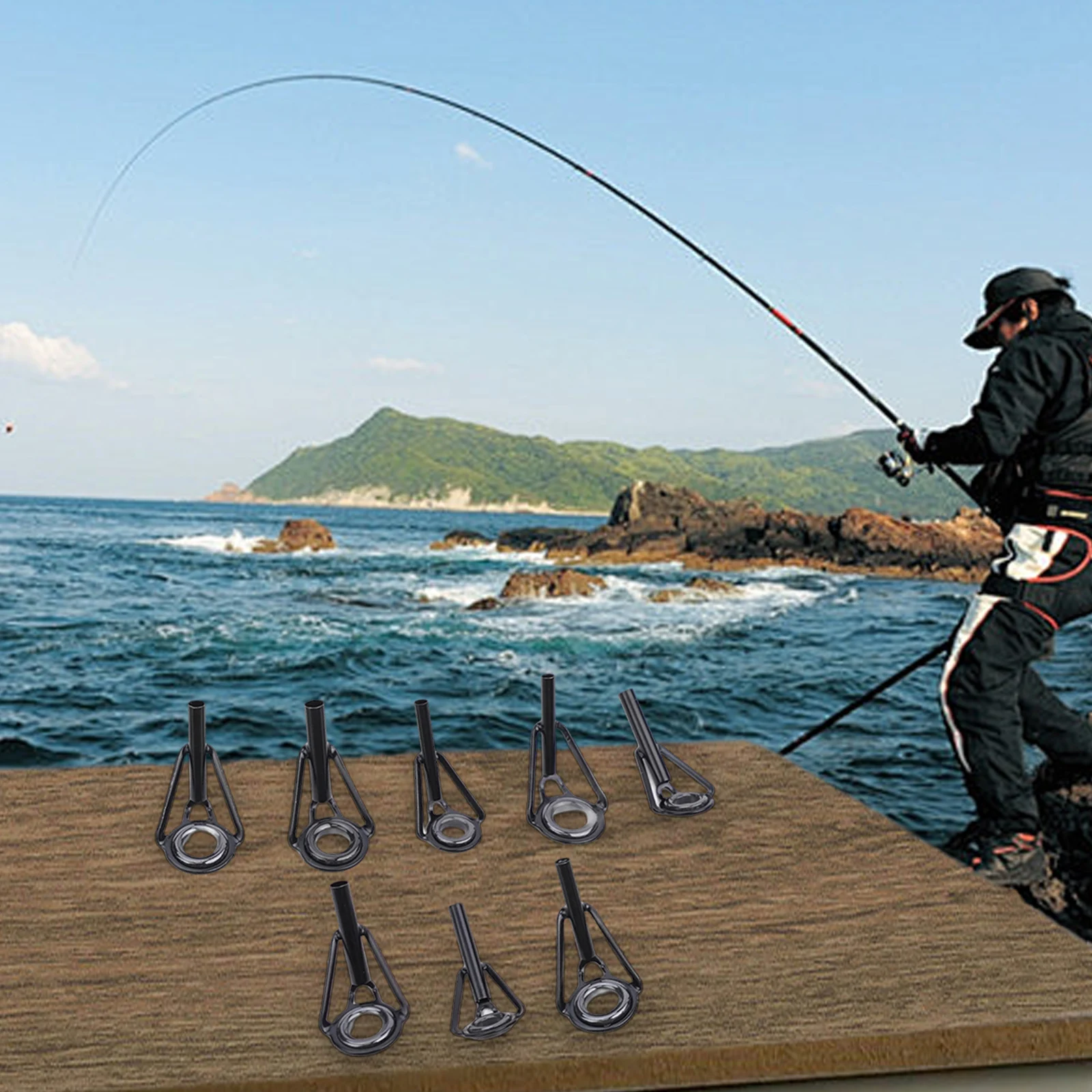 24 шт. насадки прозрачные направляющие кольца для лески комплект ремонта