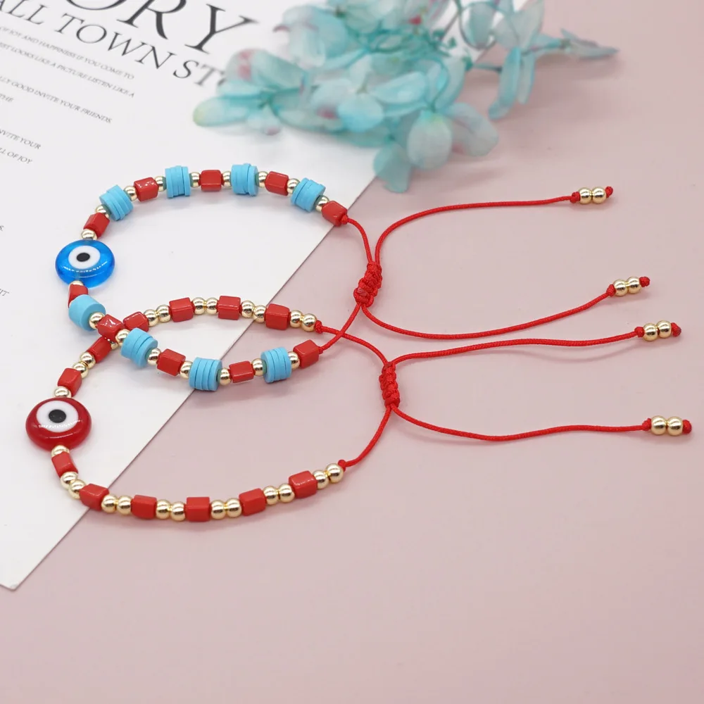 

vlen ins fashion jewelry turkish evil eye bracelet jewellery polymer clay heishi beads bracelets for women gift pulseras femme