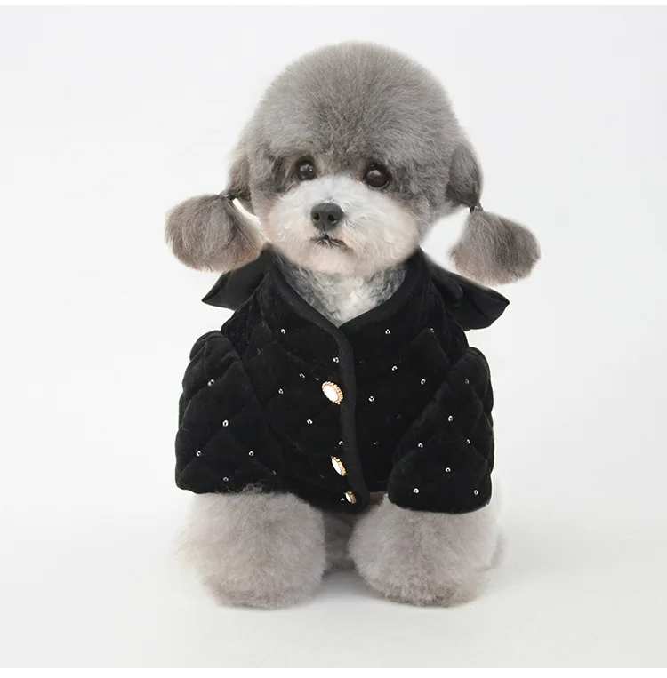 

Pet Dresses Cat Puppy Yorkshire Chihuahua Clothes Winter Dog Dress Cute Bowknot Sequins Pomeranian Bichon Poodle Clothing Outfit