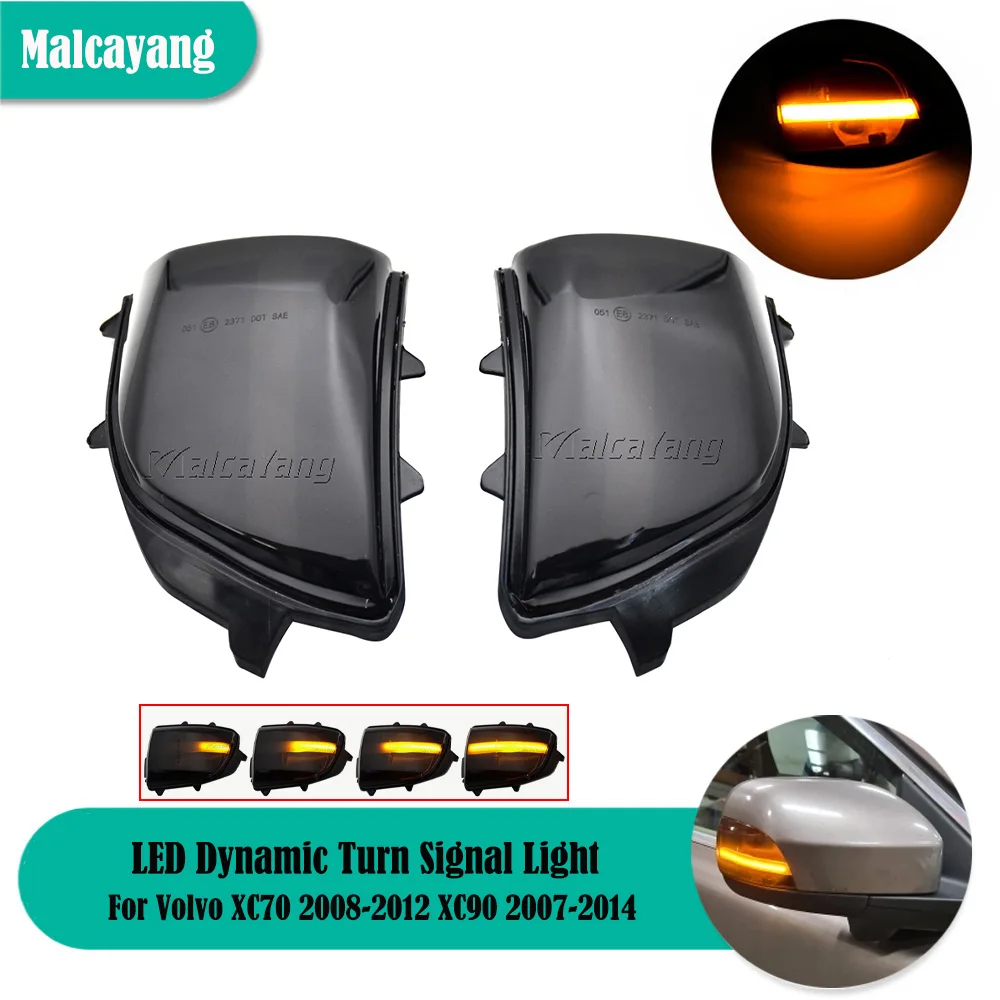 

2X LED Dynamic Turn Signal Light Side MirrorSequential Blinker Indicator Car Styling For Volvo XC70 2008-2012 XC90 2007-2014