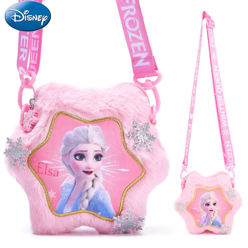 

Disney Shoulder Bags Frozen Elsa Princess Messenger Bag Plush Stuffed Coin Purses Girls Cartoon Crossbody Bags Kids Toy Gifts