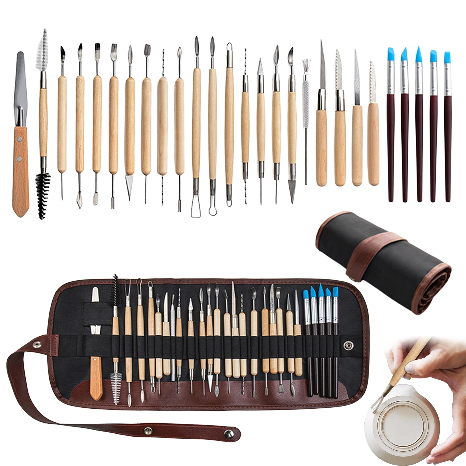 

DIY Ceramics Clay Sculpture Polymer Tool Set Beginner's Multi-tools Craft Sculpting Pottery Modeling Carving Smoothing Clay Kit