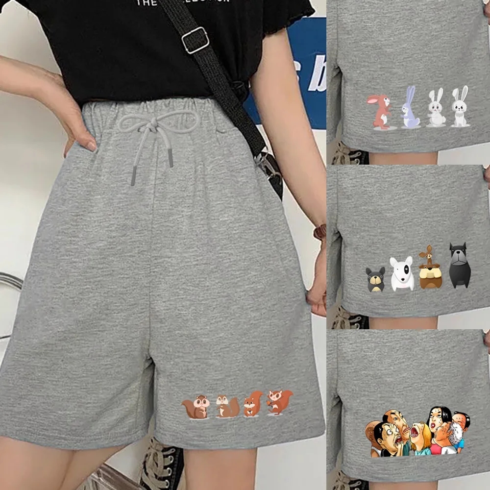 

Sports Shorts for Women 2022 New Cycling Running Fitness High Waist Push Up Hip Side Pocket Gym Cartoon Print Shorts Streetwear