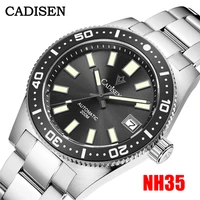 new cadisen 38mm mens watches mechanical wristwatches luxury sapphire glass nh35 movement automatic watch for men reloj hombre