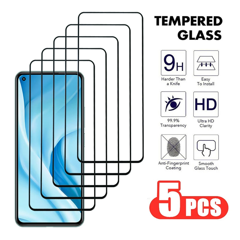 5 шт. Защитное стекло для Xiaomi Mi 11 12 13 14 Pro закаленное 11i 11X 11T 12T 13T Lite Защитная пленка