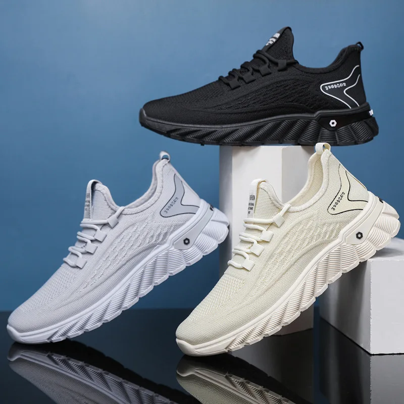 

Летние Новые мужские сетчатые кроссовки, тонкие туфли с технологией Flyknit, модная универсальная повседневная обувь, удобные дышащие кроссовки для бега