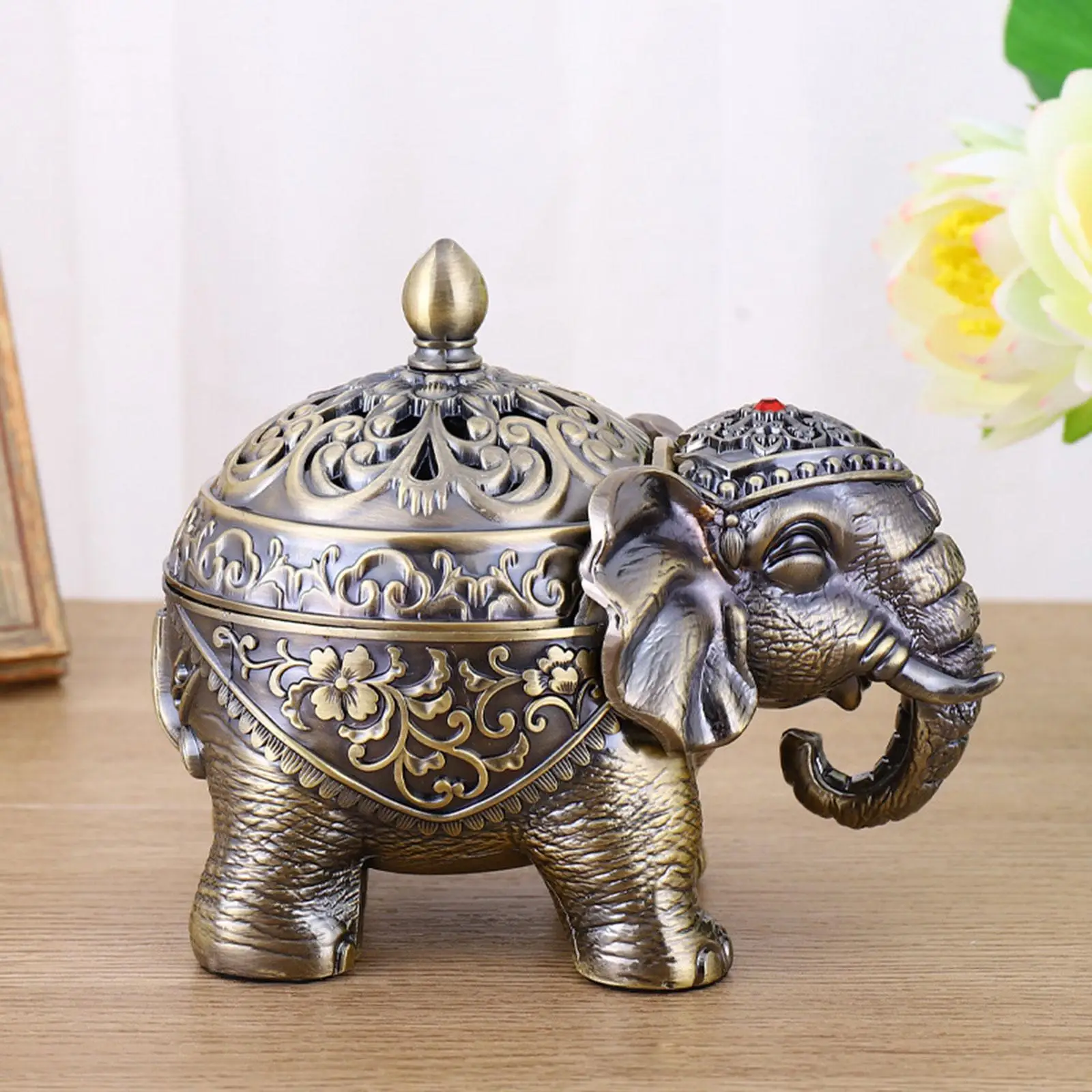 

metal Holder Burner Elephant Censer Censer for Office Tea House Study