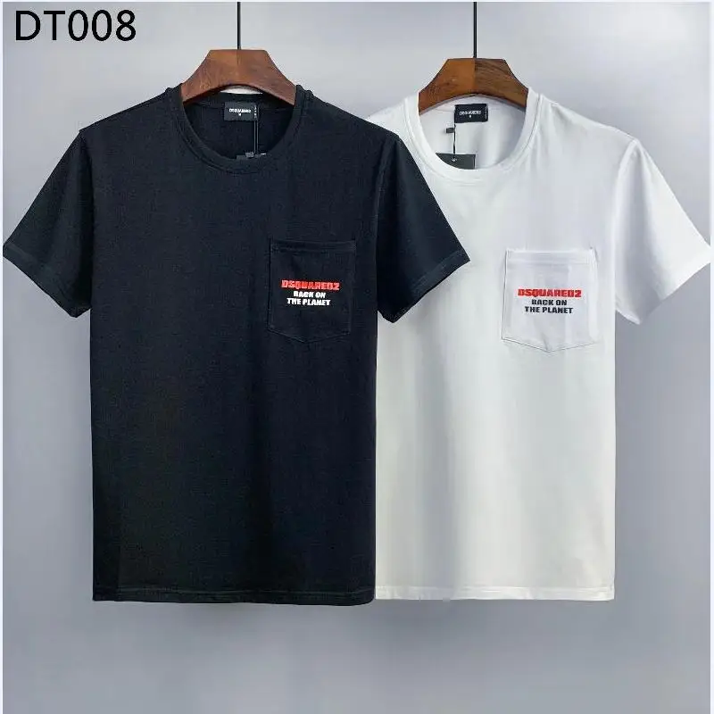 

Dsquared2 Men's Trendy Letter Print Short Sleeve T-shirt Tops Streetwear Tops DT008