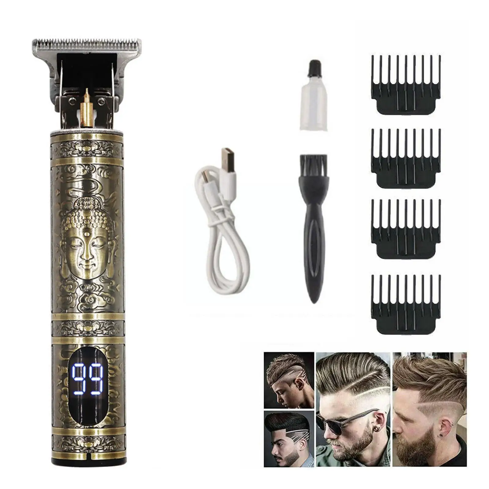 

Professional Electric Hair Cutting Machine For Men USB Rechargeable Hair Clipper Beard Trimmer Barber Shop Hair Cutting Too Z0Z3