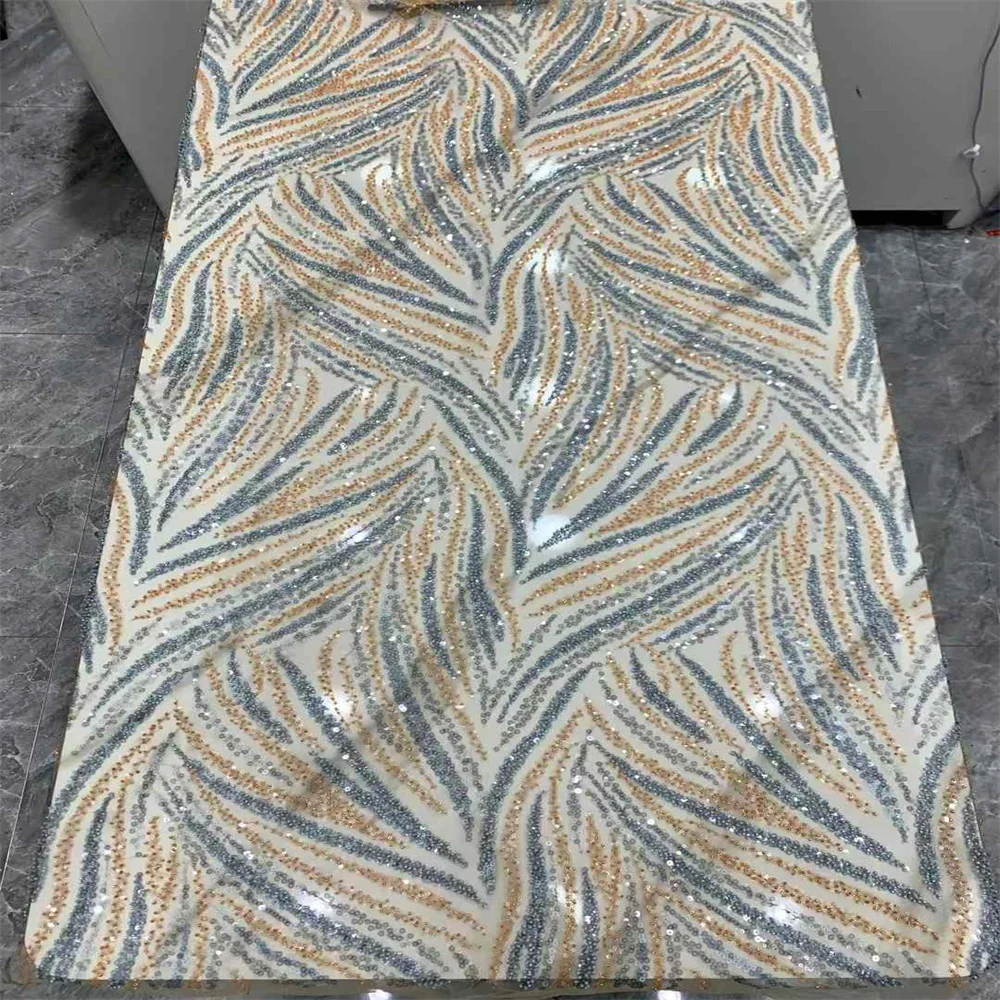 2024 новый дизайн кружевная ткань ручной работы с бисером высокое качество