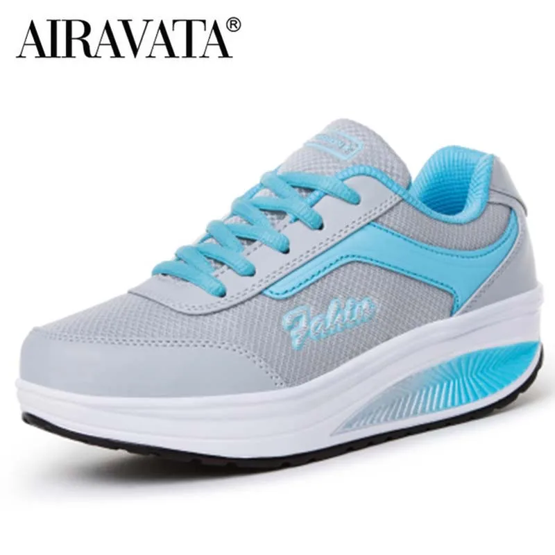 Lady Fashion Fitness Shoes Sport Breathable Shake Shoes Women Mesh Shoes Casual Platform Sneakers