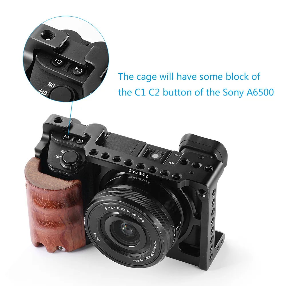 SmallRig Camera Cage Rig for Sony A6500 Cage for Sony A6300/A6000/A6500 Nex-7 Camera with Shoe Mount Thread Holes 1661 images - 6